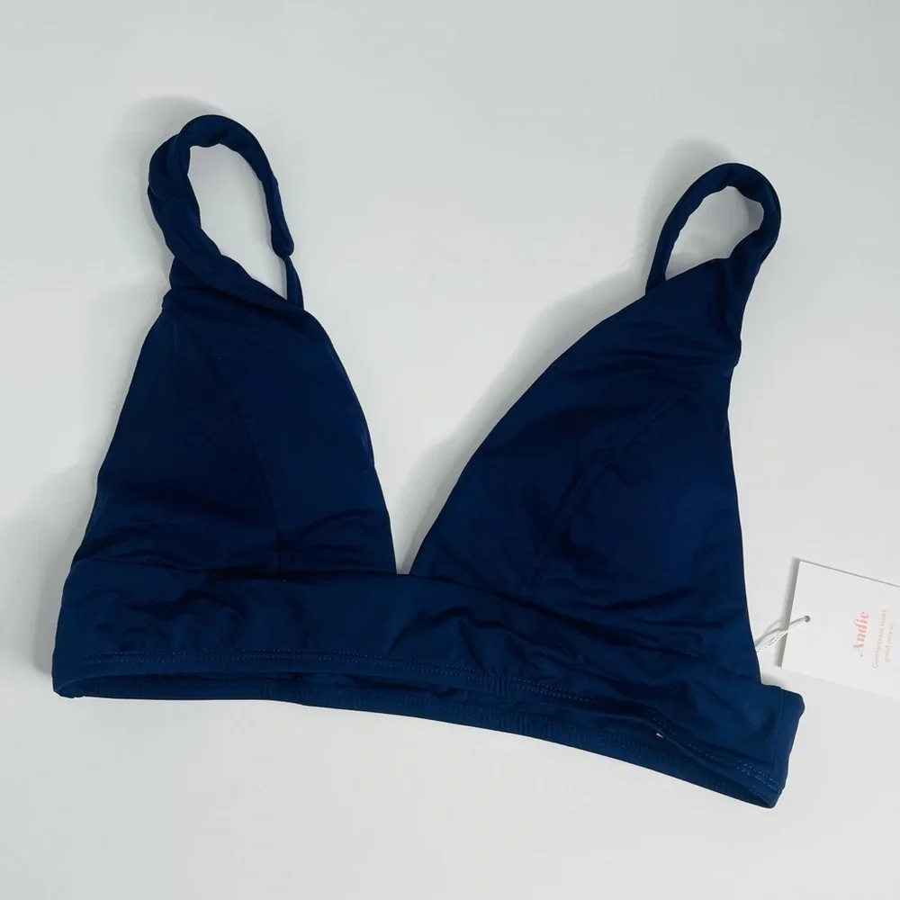 Andie The Belize Bikini Top in Blue